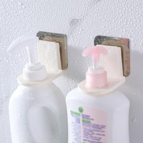 Shampoo Holder Wall Mounted Self Adhesive Shower Bottle Hanger Storage Rack for Bathroom Free Punching Bathroom Accessories