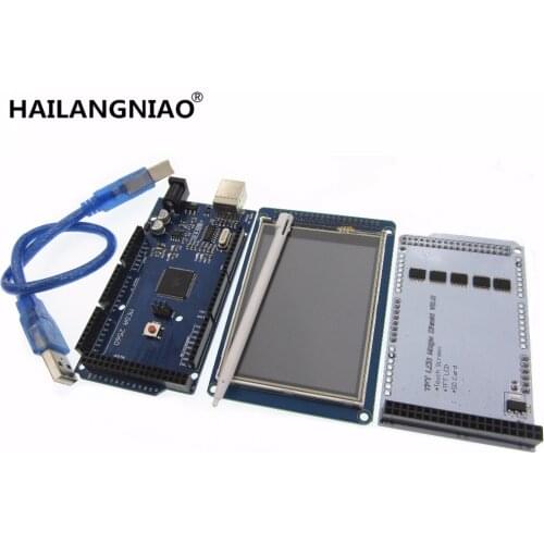 New! 3.2" TFT LCD Touch + TFT 3.2 inch Shield + Mega 2560 R3 with usb cable for kit