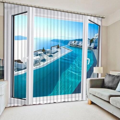 Window curtains Scenery Beauty Digital Photo Printing Blackout 3D Curtains for Living Room Bedding Room Hotel