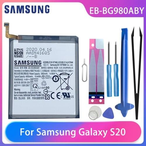 Orginal Samsung Galaxy S20 SM-G9810 Replacement Phone Battery EB-BG980ABY 4000mAh High Capacity Phone Batteries Free Tools