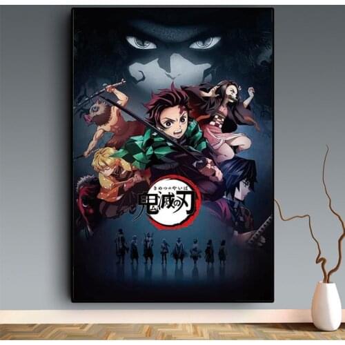 Japanese Anime Demon Slayer : Kimetsu no Yaiba Kamado Tanjirou Kamado Nezuko Canvas Posters Wall Hanging Pictures Home Decor
