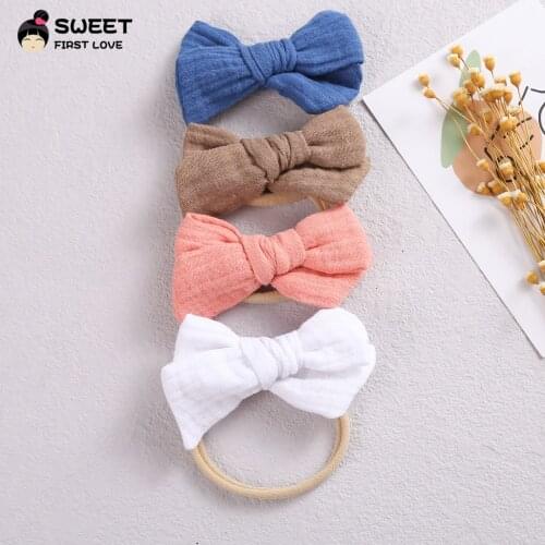 Fashion Line Bowknot Newborn Headband Soft Elastic Baby Hairbands For Girls Solid Hair Band For Children Kids Hair Accessories
