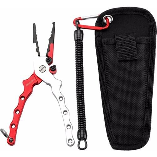 Aluminum Alloy Fishing Pliers Hook + Fixed Rope 80g De-hooking Device Split Cutter Tackle Tools