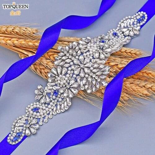 TOPQUEEN S487 Wedding Party Dress Belt Luxury Rhinestones Belt Womens Belts Silver Belt Prom Dresses Belt Party Belt Jewel Belt