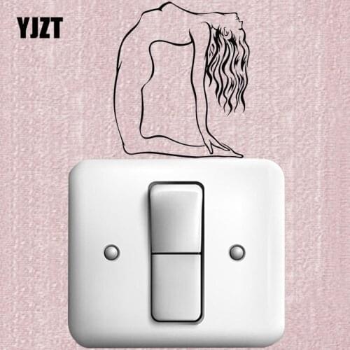 YJZT Naked Girl Yoga Pose Fitness Sport Vinyl Decor Switch Sticker Wall Decal 8SS2332