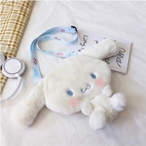 Cartoon cute handbag female personality large capacity messenger backpack Japanese one-shoulder plush bag