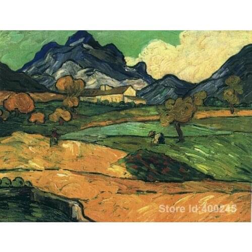 Famous Oil painting Mount Gaussier with the Mas de Saint Paul Vincent Van Gogh reproductions Canvas Art High quality Handpainted