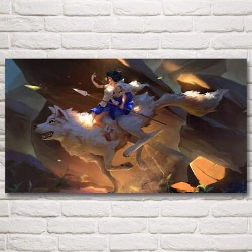 1 Pieces Canvas Hayao Miyazaki Anime Princess Mononoke Forest Art Silk Posters and Prints Home Decor Wall Pictures For Living