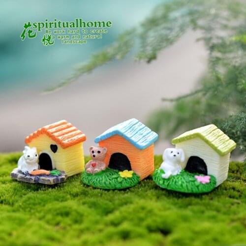 1pc Dollhouse Dog Bear Rabbit Miniature Pet House Model Decor Accessories Toys Dollhouse Decoration Scene Props