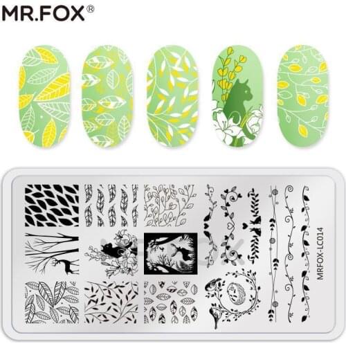 1pc Rectangle Plate fFor Stamping Flowers Leaves Love Letter Robot Emoticon Package Series Design Nail Art Stamp Image Templ