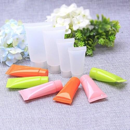10pcs/lot 5ml 10ml 15ml 30ml Refillable Tube Dull Polish Empty Cosmetic Bottle Soft Tube with Cap Travel Squeeze Makeup Packaing
