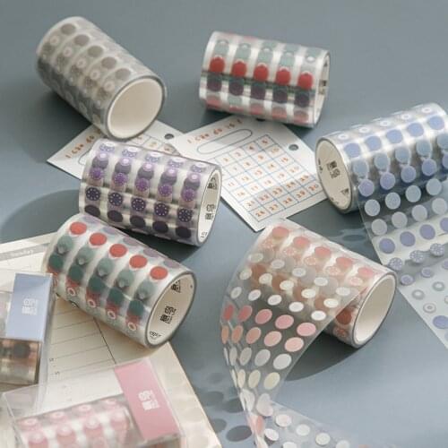 1250 Pcs/ Roll Dots Washi Tape Round Stickers Dot Stickers For Diy Decorative Diary Planner Scrapbooking Photo Albums