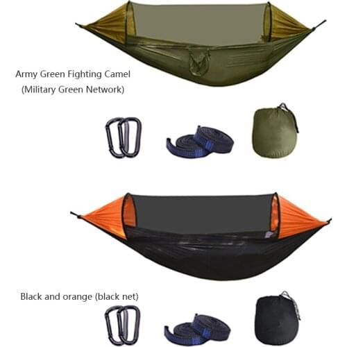 210T Nylon Anti-Mosquito Parachute Cloth Hammock Outdoor Camping With Mosquito Net Hammock Swing Tent Sleeping Bag Hammock