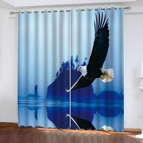 3D Curtain Photo Custom Birds Flying On The Lake Wall Decor 3D Curtains For Living Room Bedroom Kitchen Window Curtain