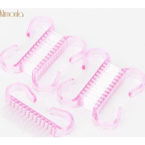 50Pcs Plastic Handle Nail Cleaning Brush Remove Dust Powder Small Angle Acrylic UV Gel Makeup Manicure Brush Washing kits