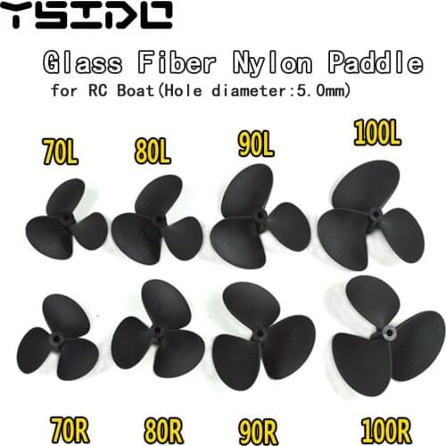 70mm 80mm 90mm 100mm CW CCW 5.0mm Three Blades Glass Fiber Nylon Paddle Propeller for RC Boat Simulated Ship Underwater Drone