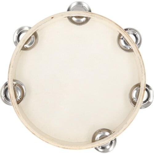 8 Inch Hand Tambourine Sheepskin Drum Skin Wooden Tambourine Entertainment tambour musical instrument tambourine Musical Timbrel
