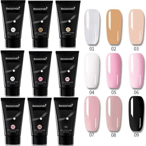 9 Colors 30ML Nail Acrylic UV LED Builder Gel Tips Enhancement Clear Pink Quick Extension Gel Varnish Nail Art Set