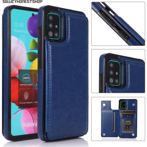 For Samsung Galaxy S20 UItra A51 A71 A50 A70 S10 Plus Note 10 Lite Credit Card PU Leather Flip Wallet Case Phone Holder Stand