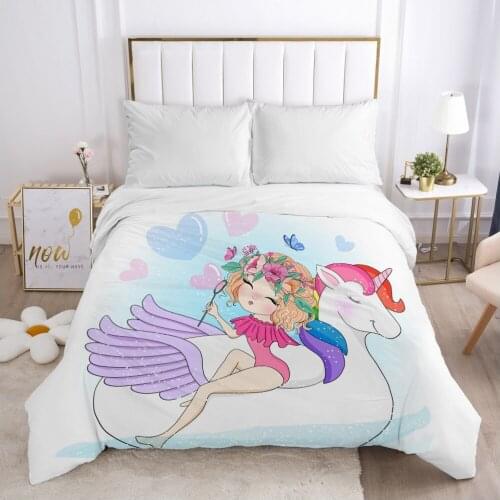 Cartoon Childrens Duvet cover Quilt/Blanket/Comfortable Case Bedding for kids baby boy girls 140x200 240x220 for Home Car swan