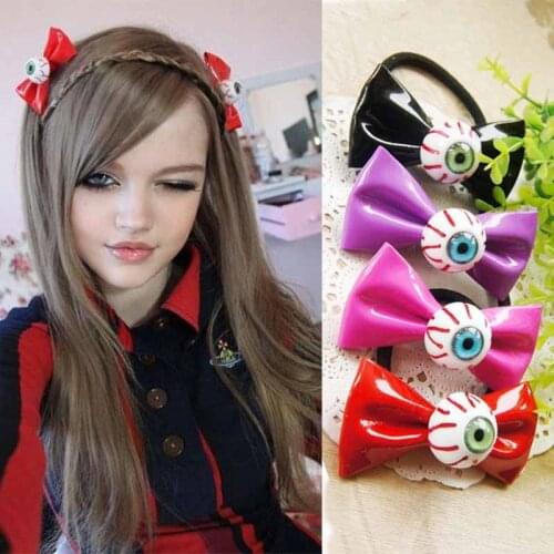 Womens Girls Hair Clip Eyeball Hair Clip Punk Bow Barrettes Hair Halloween Candy Color Hairgrips Gift 2020