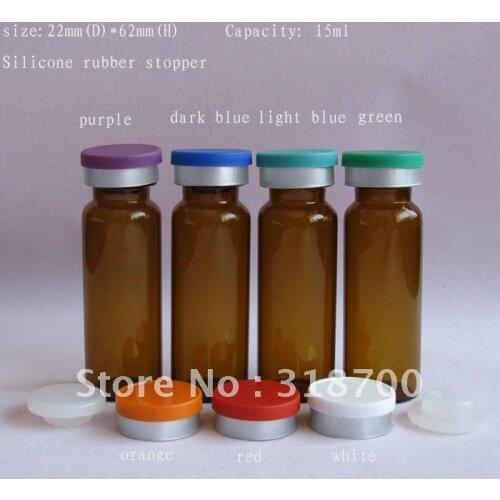15ml amber tubing glass vial with silicone stopper with flip cap,amber vials,2ml,3ml,5ml,till 30ml is available