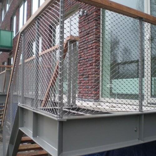 Flexible balustrade stainless steel cable netting for balcony stairway and garden/ rope mesh