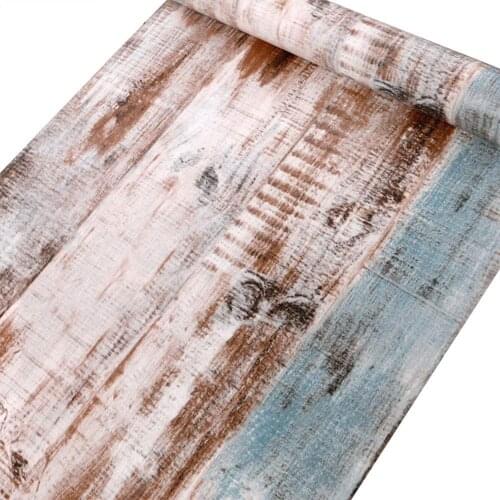 GLOW4U Rustic Wood Plank Peel and Stick Wallpaper Contact Paper for Walls Kitchen Cabinets Shelves Dresser Drawer Furniture