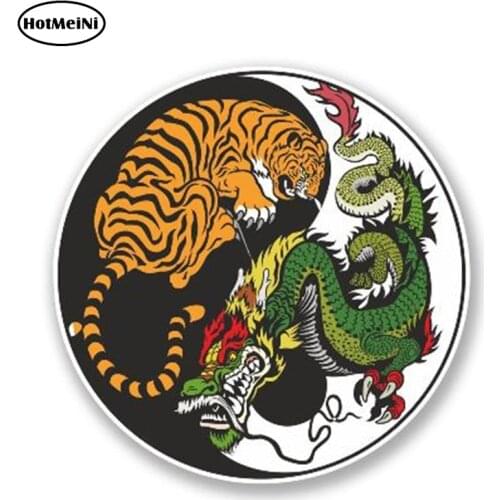 HotMeiNi 13cm x 13cm Personality YIN YANG Tiger Dragon Decal Cartoon Car Stickers Motorcycle Decals Reflective Styling Graphic