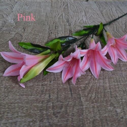 3pcs/lot 100cm Long Lily Artificial Flowers Wedding Flower Wall Background Home Garden Decorative Simulation Lily Garland