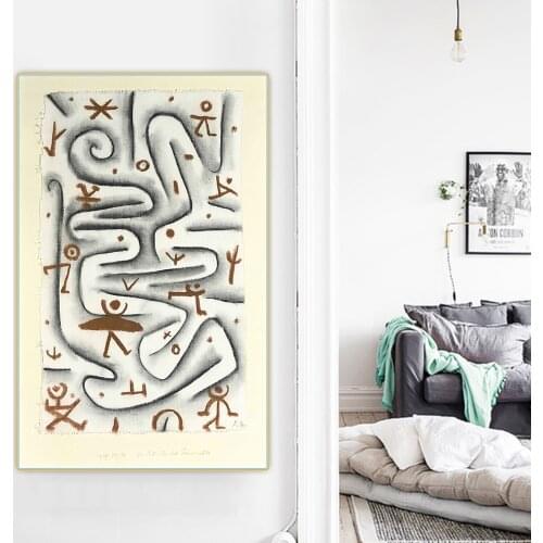 Citon Paul Klee《Terrain of high spirits》Canvas Oil Painting Artwork Print Poster Picture Wall Decor Home Living Room Decoration