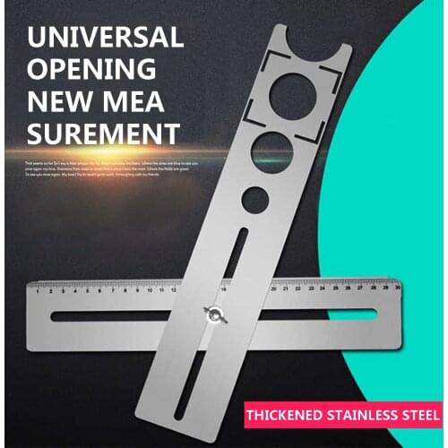 Stainless Steel Ceramic Tile Hole Locator Ruler Adjustable Punching Hand Tool For House Decorated Work Multi-functional Ruler
