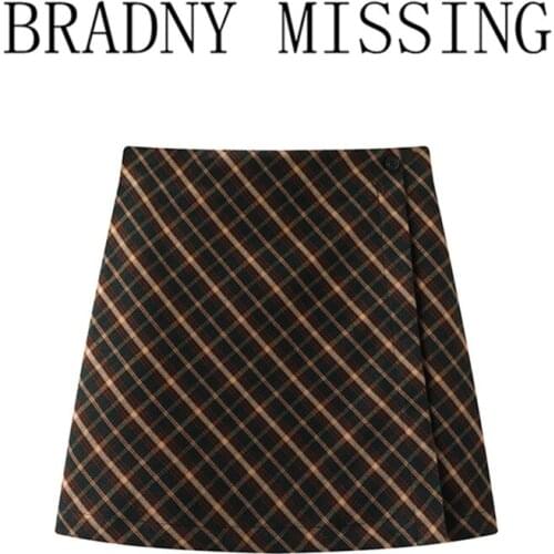 Sweet Women High Waist Skirt 2021 Summer Fashion Ladies England Style Vintage Skirt Female Plaid Mini Skirt