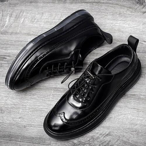 Men Shoes New Arrival Stealth Increase Casual Shoes Fashion Bullock Printed Leather Shoes Hot Sale Air Cushion Zapatos De Hombre