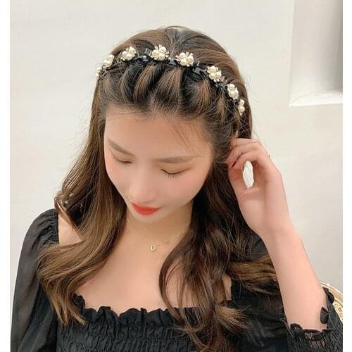 Alice Pearls Elegant Hairbands for Women Headband Double Bangs Hoop Claws Hairstyle Make Up Hairpins Fashion Hair Accessories