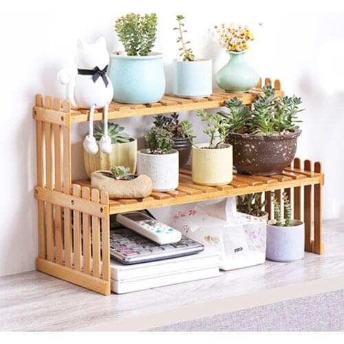 Organizers Storage Shelves Bamboo Flower Display Stand Plant Shelves Bedroom Decor Storage Shelf Room Office Desktop Organizer