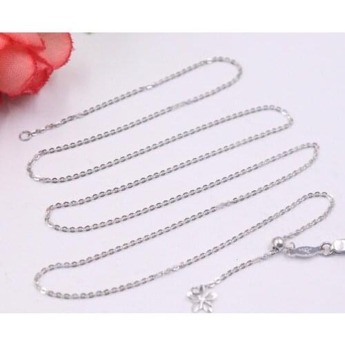 New Pure Platinum 950 Necklace 1.1mm Rolo Link Chain Necklace 17.71''L Pt950