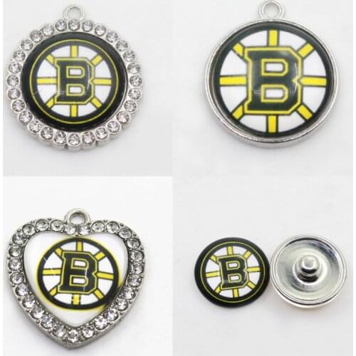 Ice Hockey Boston Charms Bruins Dangle Charms Mix Style DIY Pendant Bracelet Necklace Earrings Jewelry Making Accessories