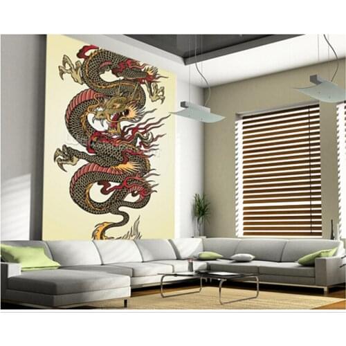 Custom 3D art Wallcoverings, Dragon Tattoo Asian mural for the living room bedroom dining background wall papel de parede