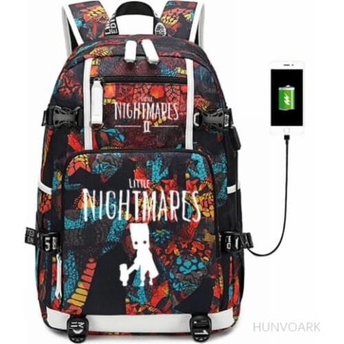 Game Little Nightmares 2 schoolbag Backpack Usb Charging Waterproof Girl Boy Knapsack women men Travel Bag Laptop Rucksack