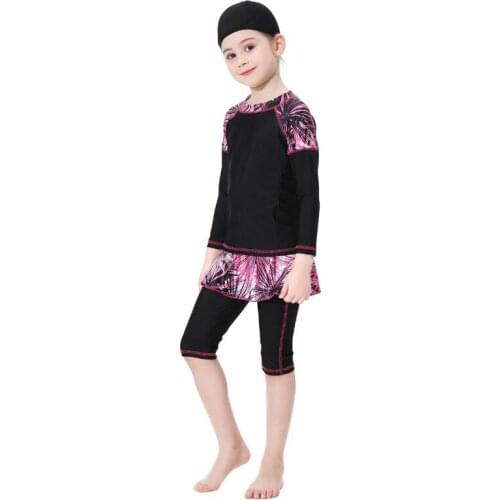 Moslim badmode modest surfing swimsuit burkini vestido with skirt swim suit women swimwear for girls costume da bagno hijab kids