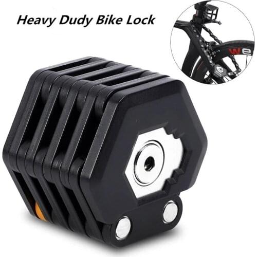 Heavy-Duty Industrial Bike Lock Foldable Bike Lock MTB Road Bicycle Hamburg Lock Security Anti-Theft Chain Lock Dropshipping