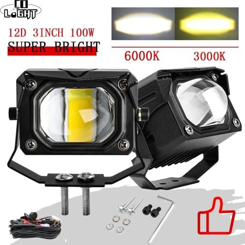 CO LIGHT 12D New LED Work Light Bar 3" 12000LM Spotlight Flood 12V 24V 6000K 3000K Offroad LED Light Bar For Trucks 4X4 4WD SUV