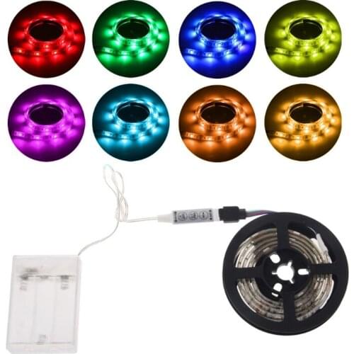 4.5V Waterproof 5050 RGB Battery Operated 30 LED/m Flexible Strip Light TV Back Lighting Kit