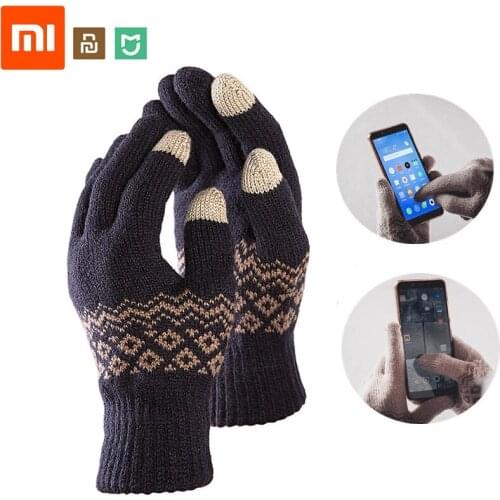 2019 New Xiaomi Youpin FO Winter Touch Screen Gloves Women Men Warm Stretch Knit Mittens Soft Gloves Female Unisex