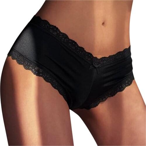 Women Ice Silk Panties Sexy Cross Tie Lace Briefs Low Waist Underwear Ladies Breathable Underpants Comfy Lingere трусы женские