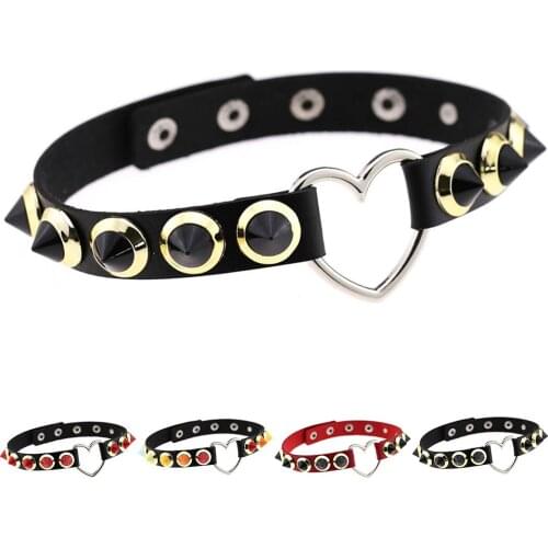 Sexy Punk Choker Collar Leather Choker Rivet Cosplay Goth Jewelry Women Gothic Male Necklace Harajuku Accessorie