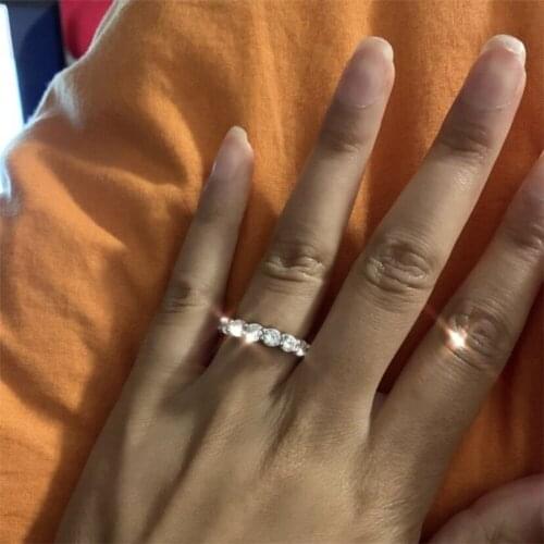 New Fashion Jewelr Round 4mm Diamond Real 925 Sterling Silver Yellow Gold Rings for Women Fashion Wedding Engagement Ring