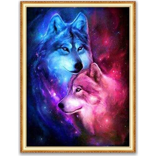 Animal Dog Husky DIY 11CT Cross Stitch Embroidery Kits Craft Needlework Set Cotton Thread Printed Canvas Home Decoration Sell