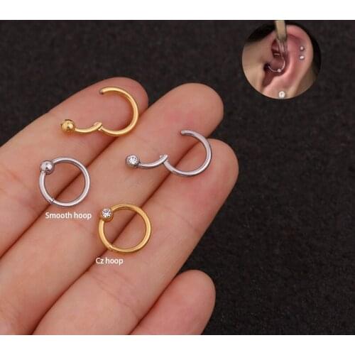 1PCS 16G Women Man Nose Ring Stainless Steel Nose Piercing Fake Piercing Pircing Body Jewelry Helix Cartilage Tragus Ring